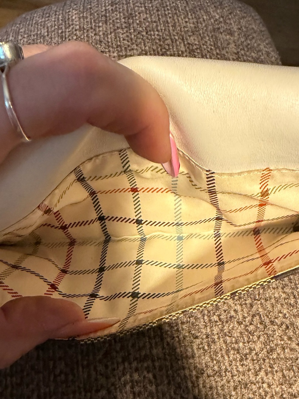 Coach Bleecker Tattersall Signature Canvas Buckle Wallet Blue White EUC - Picture 12 of 15